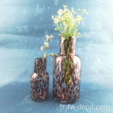 leopar desenleri süslemeler jardiniere cam vazo